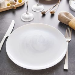 Assiettes | Luminarc Assiette Plate Blanche 25 Cm Diwali Marble