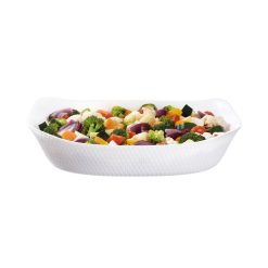 Plats A Four | Luminarc Plat De Cuisson Blanc 34 X 25 Cm Smart Cuisine Wavy