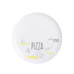 Assiettes | Luminarc Assiette A Pizza Blanche Decoree 32,3 Cm Friend'S Time