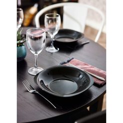 Assiettes | Luminarc Assiette Creuse Noire 23,7 X 21,2 Cm Carine